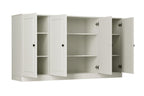 64" Off White Solid Wood Sideboard With Two Doors