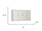 64" Off White Solid Wood Sideboard With Two Doors