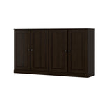 64" Espresso Solid Wood Sideboard With Two Doors
