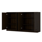 64" Espresso Solid Wood Sideboard With Two Doors