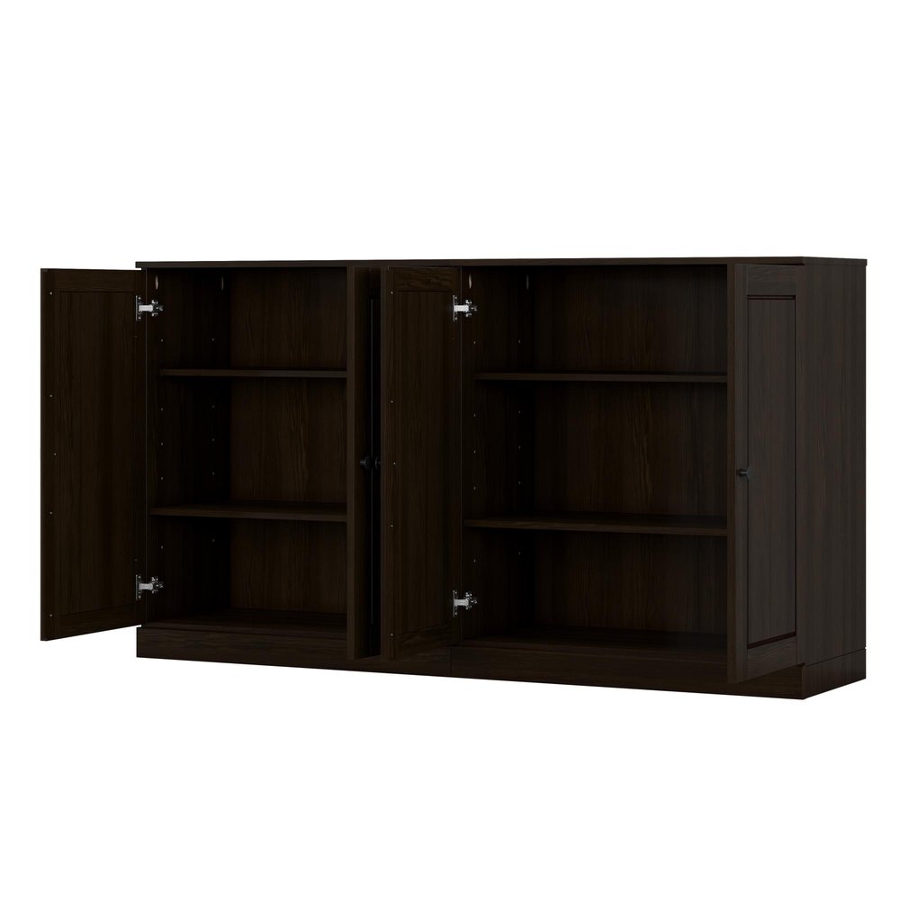 64" Espresso Solid Wood Sideboard With Two Doors