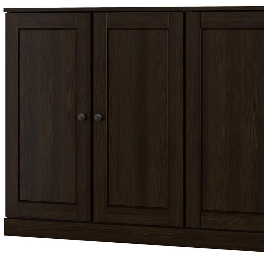 64" Espresso Solid Wood Sideboard With Two Doors