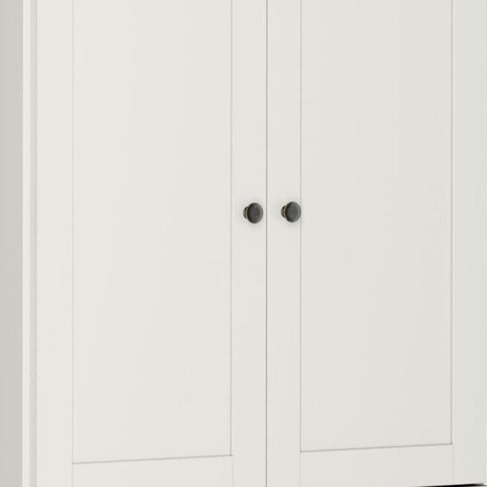 72" Off White Solid Wood Four Door Pantry Or Storage Closet