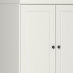 72" Off White Solid Wood Four Door Two Drawer Pantry Or Storage Closet