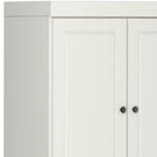 72" Off White Solid Wood Four Door Two Drawer Pantry Or Storage Closet