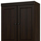 72" Espresso Solid Wood Four Door Two Drawer Pantry Or Storage Closet