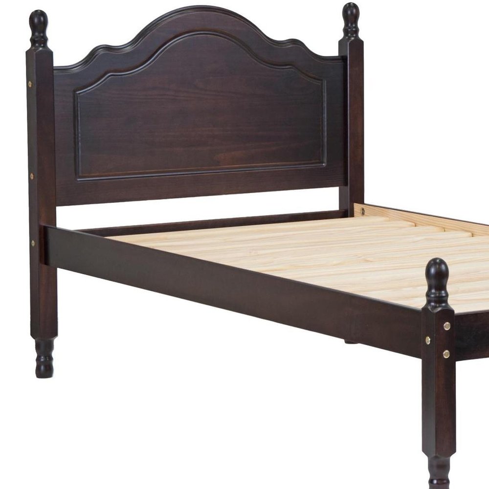 Espresso Solid Wood Twin Bed Frame