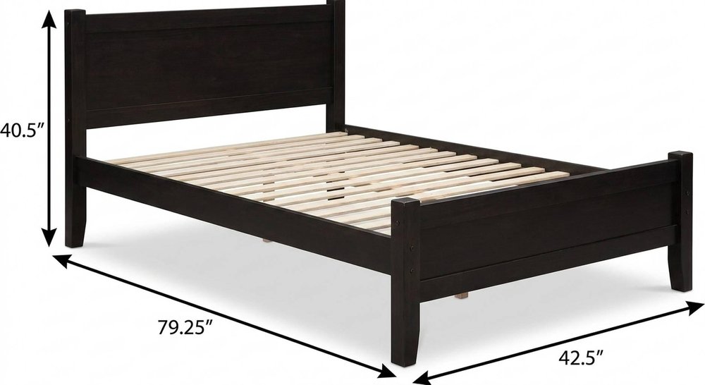 Espresso Solid Wood Twin Bed Frame