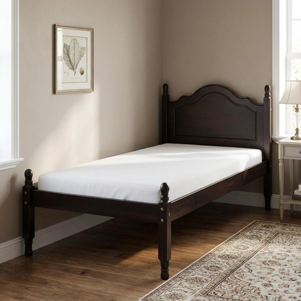 Espresso Solid Wood Twin Bed Frame
