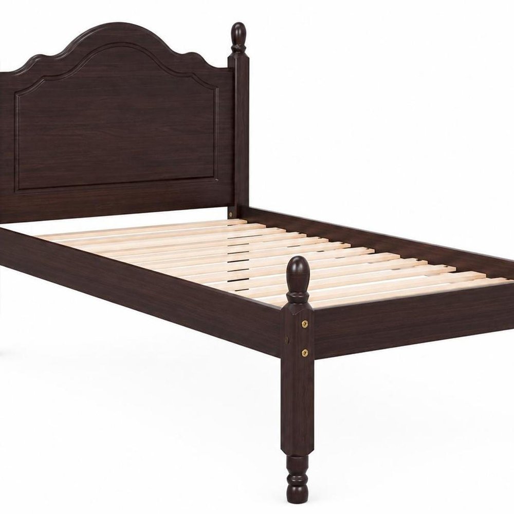 Espresso Solid Wood Twin Bed Frame