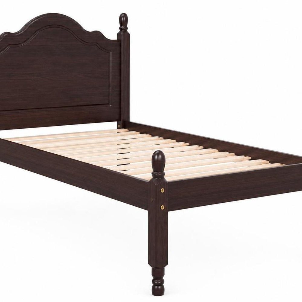 Espresso Solid Wood Twin Bed Frame
