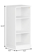 36" Yellow Solid Wood Adjustable Three Tier Library Bookcase