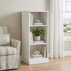 36" Yellow Solid Wood Adjustable Three Tier Library Bookcase