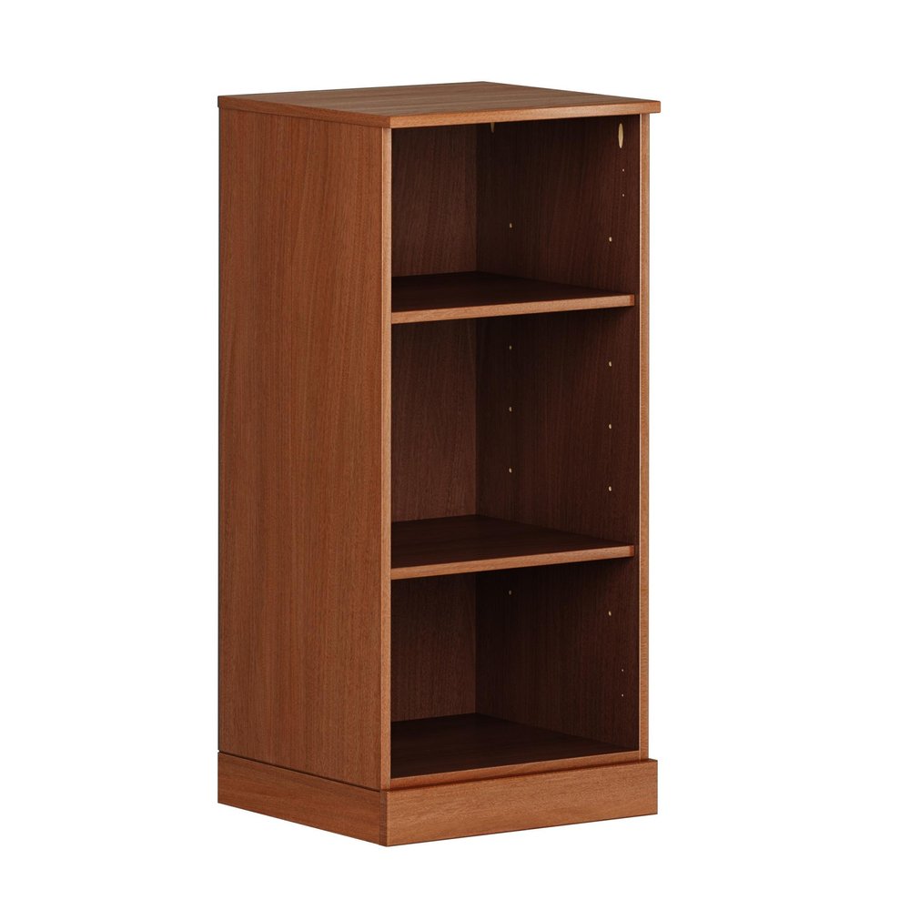 36" White Solid Wood Adjustable Three Tier Library Bookcase
