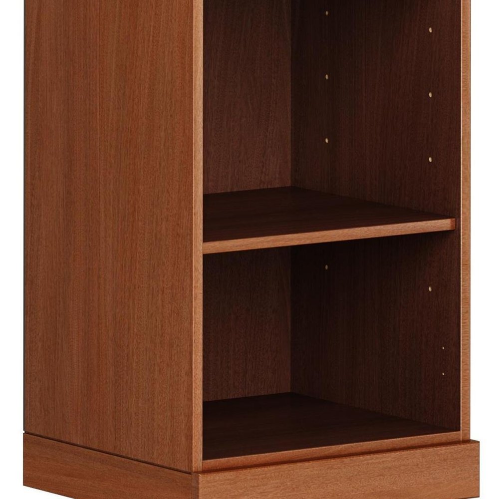 36" Yellow Solid Wood Adjustable Three Tier Library Bookcase