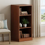 36" Yellow Solid Wood Adjustable Three Tier Library Bookcase
