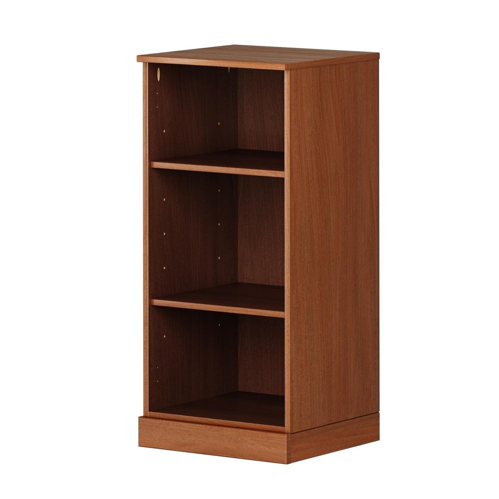 36" White Solid Wood Adjustable Three Tier Library Bookcase