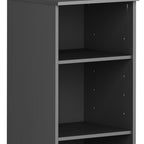 36" White Solid Wood Adjustable Three Tier Library Bookcase