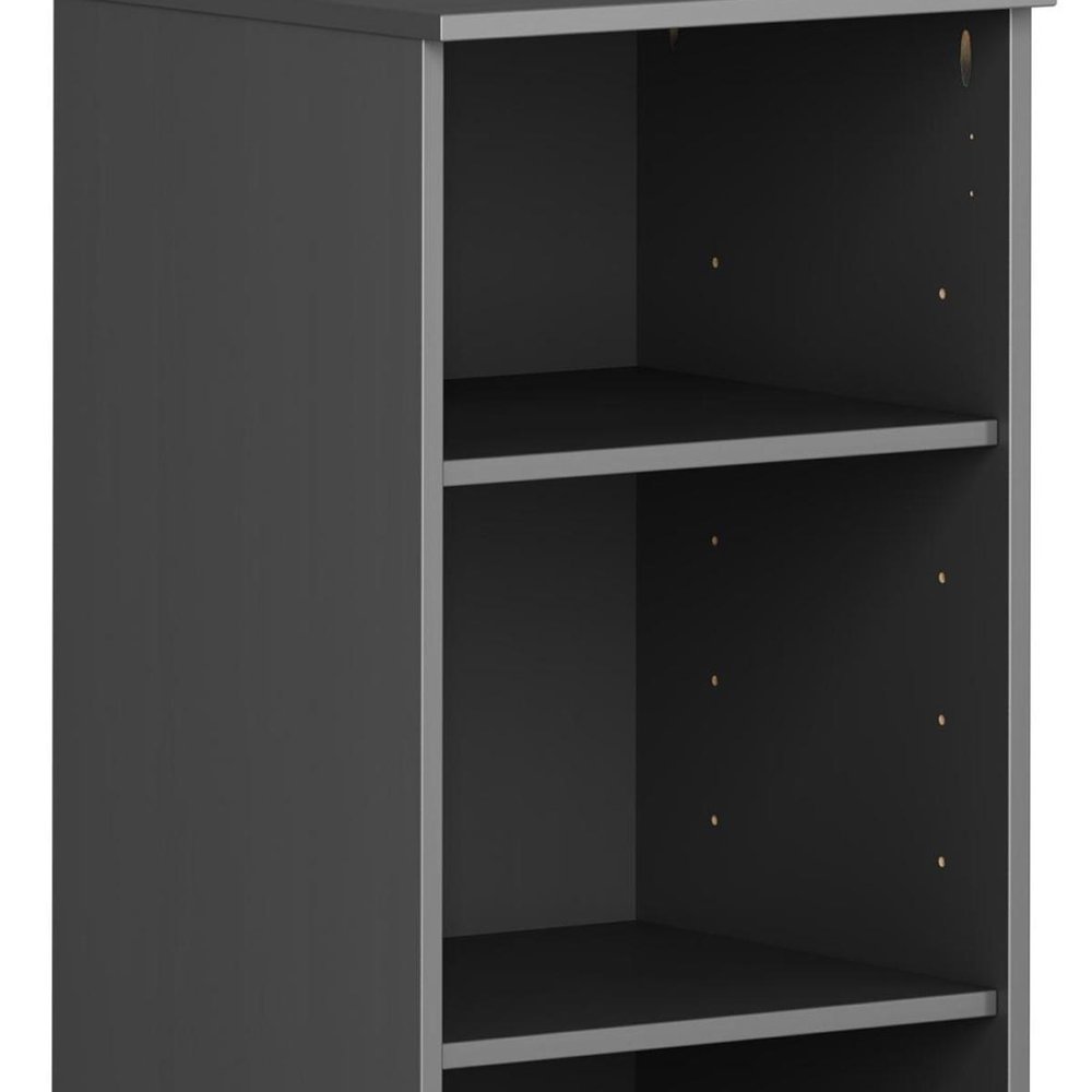 36" White Solid Wood Adjustable Three Tier Library Bookcase