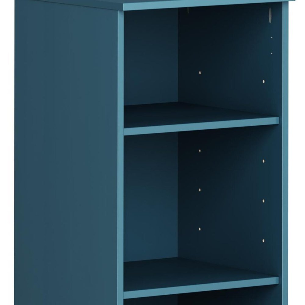 36" White Solid Wood Adjustable Three Tier Library Bookcase