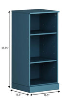 36" White Solid Wood Adjustable Three Tier Library Bookcase