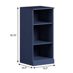 36" White Solid Wood Adjustable Three Tier Library Bookcase