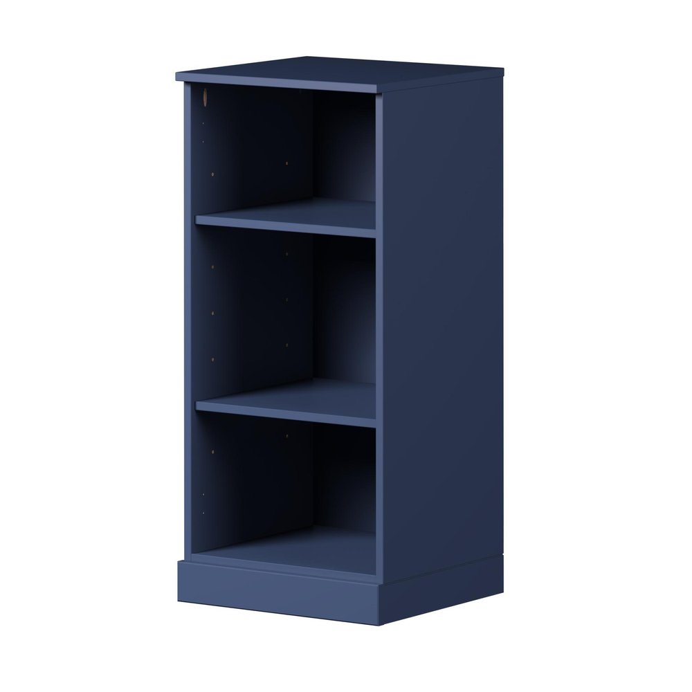 36" White Solid Wood Adjustable Three Tier Library Bookcase