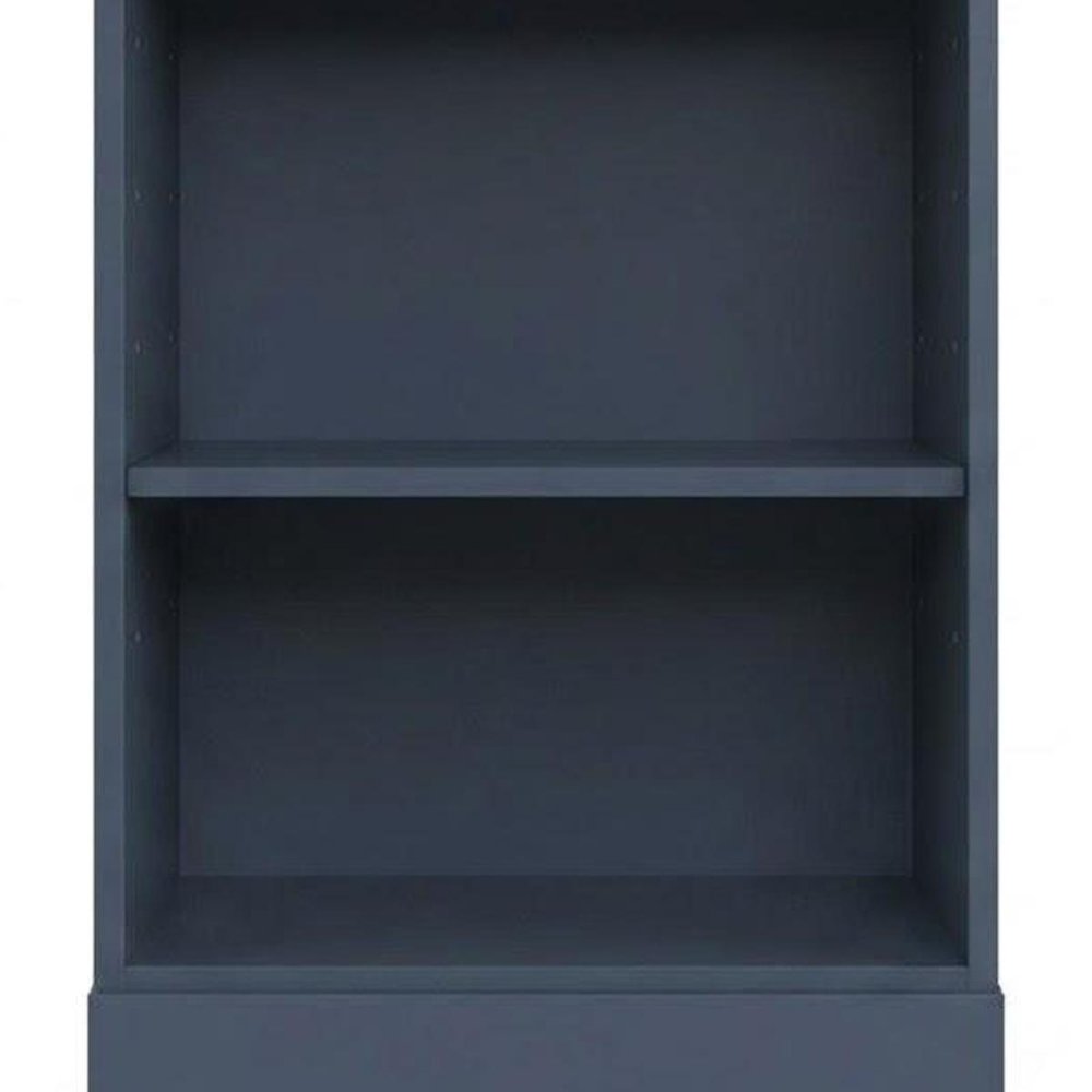 36" White Solid Wood Adjustable Three Tier Library Bookcase