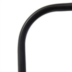 61" Black Metal Arched Floor Lamp With Black Linen Drum Shade