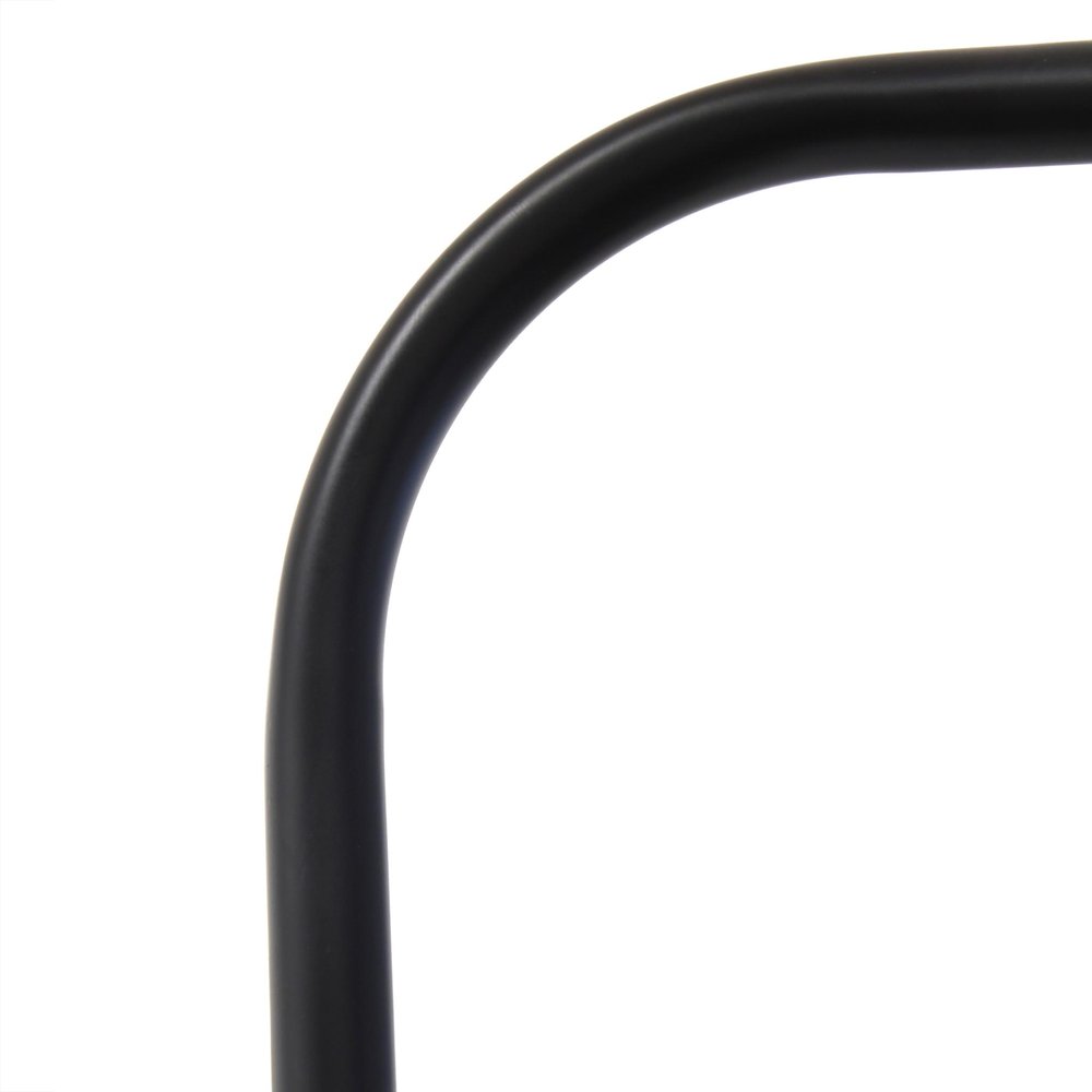 61" Black Metal Arched Floor Lamp With Black Linen Drum Shade