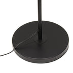61" Black Metal Arched Floor Lamp With Black Linen Drum Shade