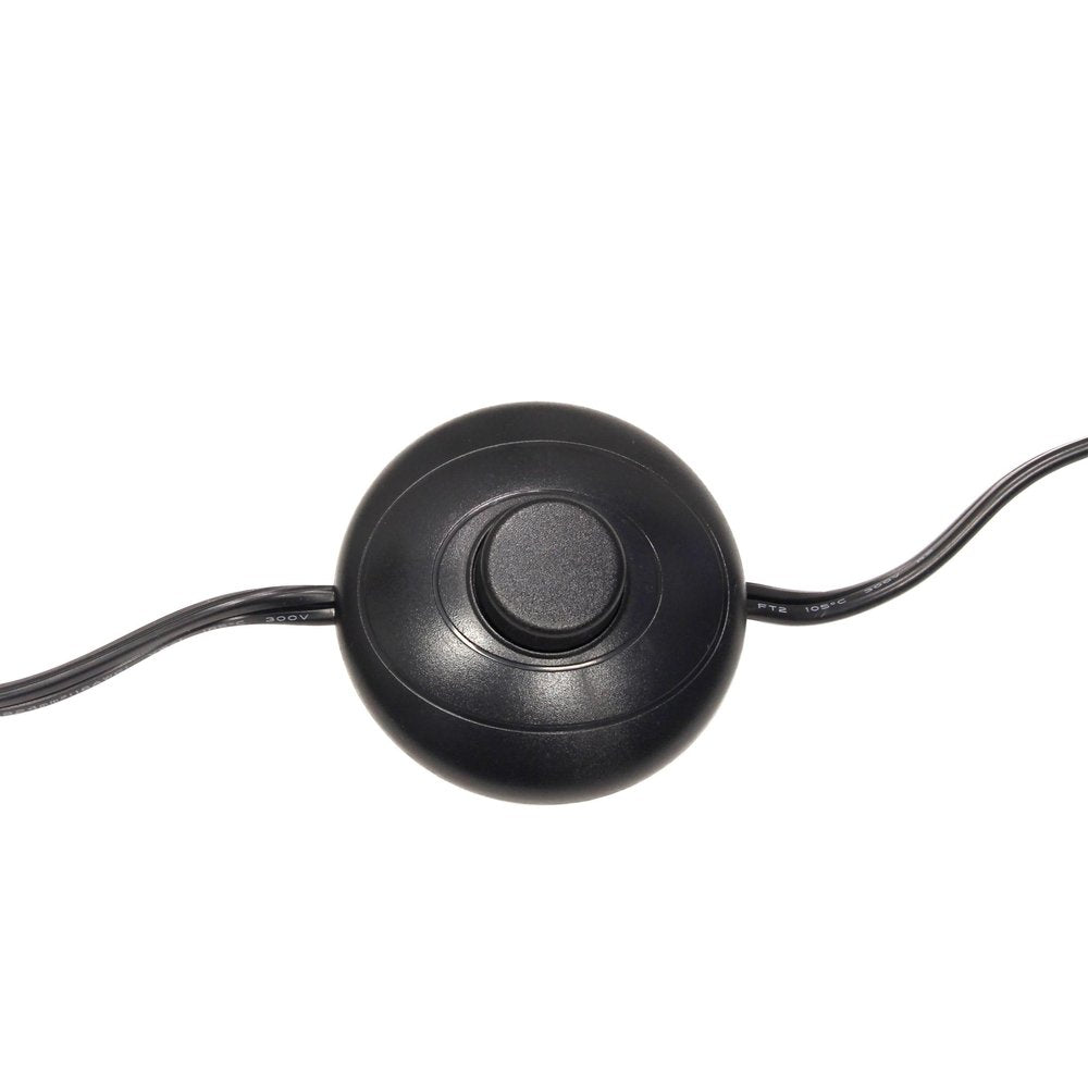 61" Black Metal Arched Floor Lamp With Black Linen Drum Shade