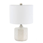 19" Off White Round Table Lamp With Drum Shade