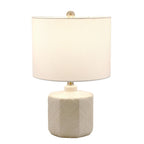 19" Off White Round Table Lamp With Drum Shade