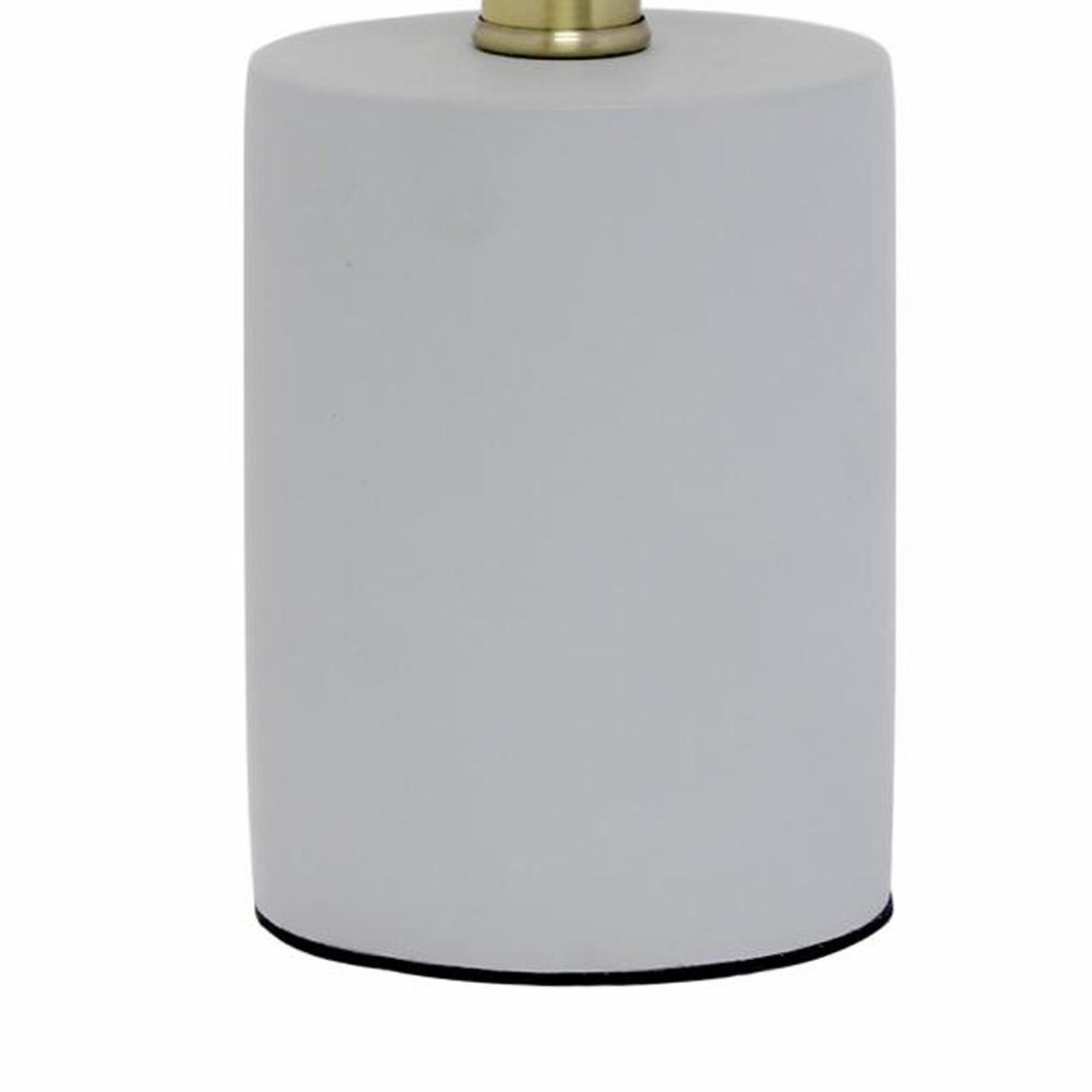 18" Gray Round Bedside Lamp With Drum Shade