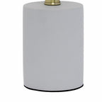 18" Gray Round Bedside Lamp With Drum Shade