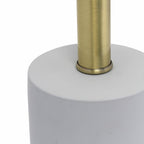 18" Gray Round Bedside Lamp With Drum Shade