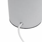 18" Gray Round Bedside Lamp With Drum Shade
