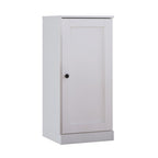36" White Solid Wood Adjustable Three Tier Library Bookcase with One Door