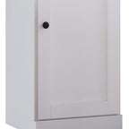 36" White Solid Wood Adjustable Three Tier Library Bookcase with One Door