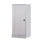 36" White Solid Wood Adjustable Three Tier Library Bookcase with One Door