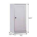 36" White Solid Wood Adjustable Three Tier Library Bookcase with One Door