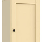 36" Yellow Solid Wood Adjustable Three Tier Library Bookcase with One Door