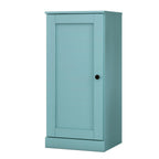36" Aqua Solid Wood Adjustable Three Tier Library Bookcase with One Door