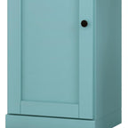 36" Aqua Solid Wood Adjustable Three Tier Library Bookcase with One Door