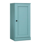 36" Aqua Solid Wood Adjustable Three Tier Library Bookcase with One Door