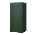 36" Green Solid Wood Adjustable Three Tier Library Bookcase with One Door