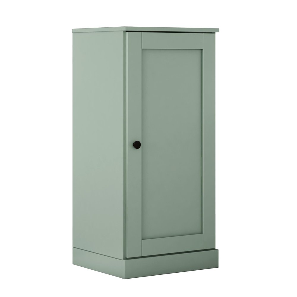 36" Sage Solid Wood Adjustable Three Tier Library Bookcase with One Door