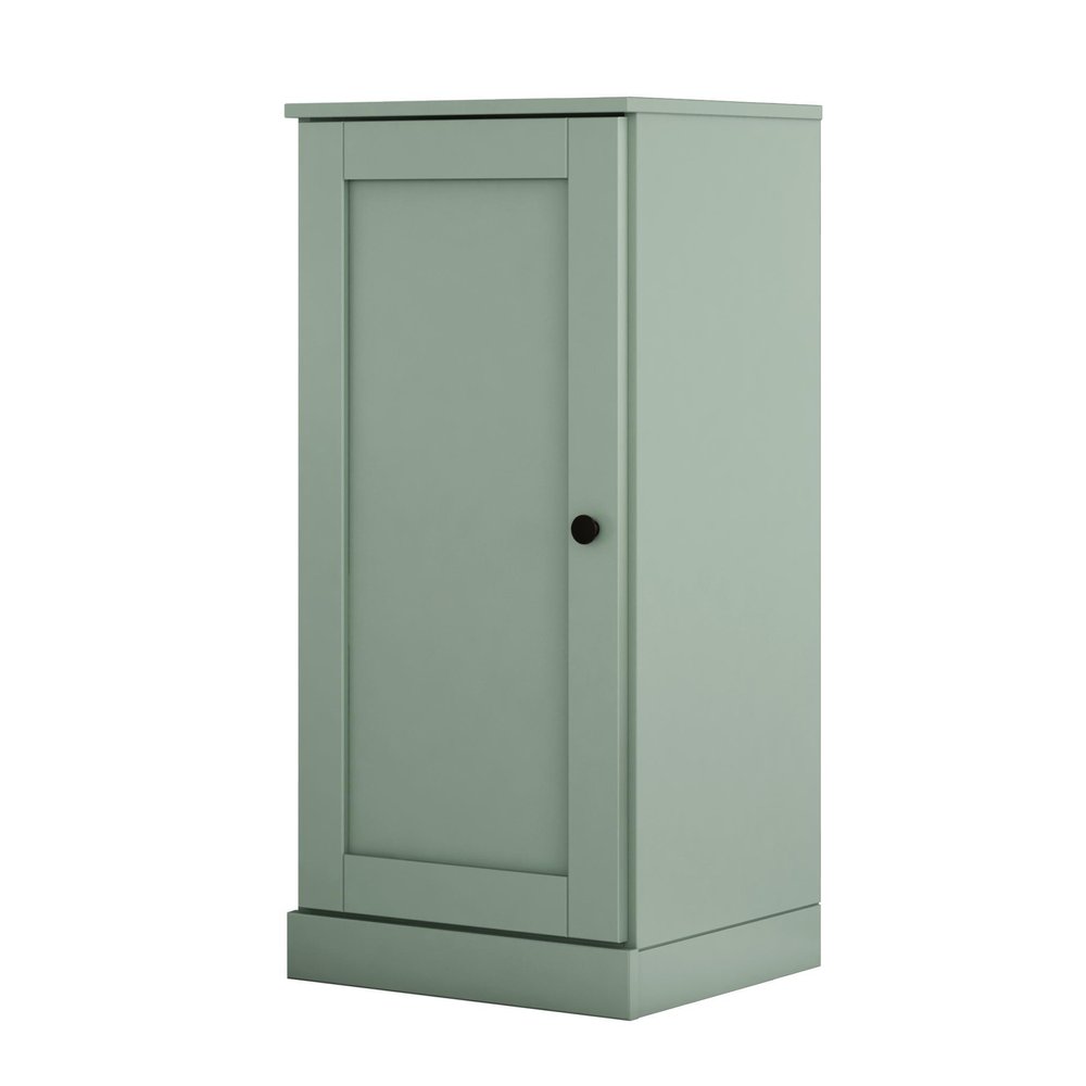 36" Sage Solid Wood Adjustable Three Tier Library Bookcase with One Door