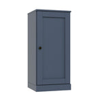 36" French Blue Solid Wood Adjustable Three Tier Library Bookcase with One Door